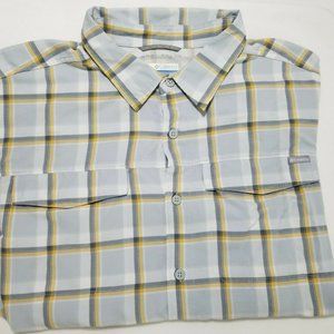Columbia Men Fishing Shirt Vented Plaid Size XL